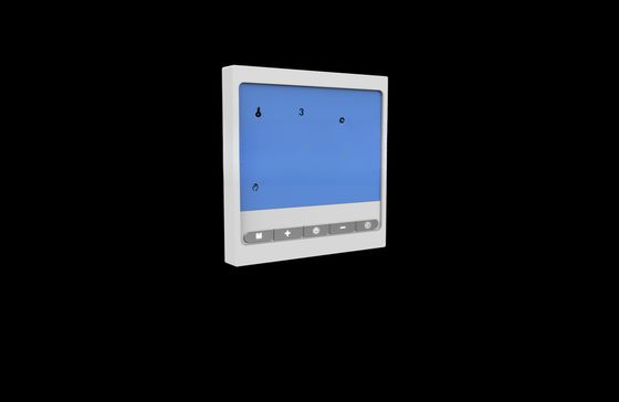 Smart Room Control thermostaat met acryl touchscreen en werkomgeving