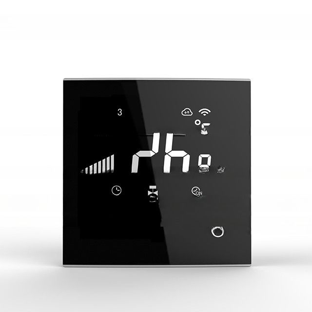 Zwart aanraakscherm Tuya APP Slimme thermostaat voor 24VAC/110VAC/220VAC ketelsysteem