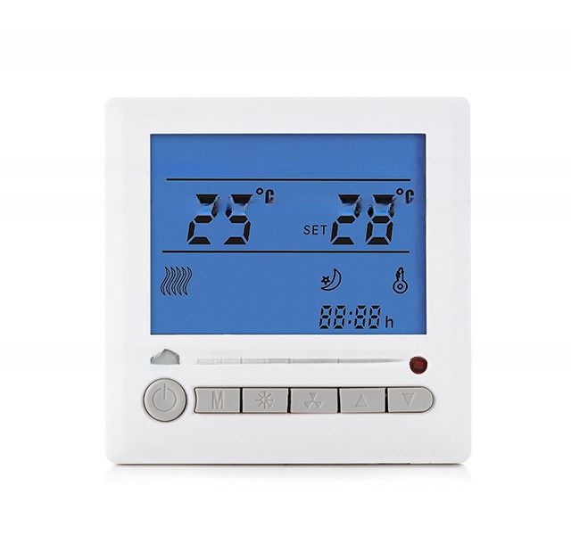Digitale vloerverwarmingsthermostaat met externe sensor en temperatuurbereik van 5-35C